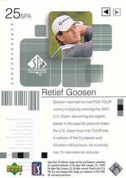 2002 SP Authentic #25SPA Retief Goosen Back