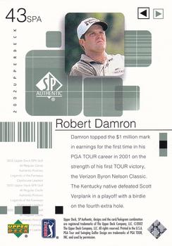 2002 SP Authentic #43SPA Robert Damron Back