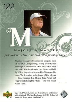 2002 SP Authentic #122 Jack Nicklaus Back