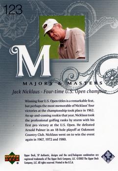 2002 SP Authentic #123 Jack Nicklaus Back
