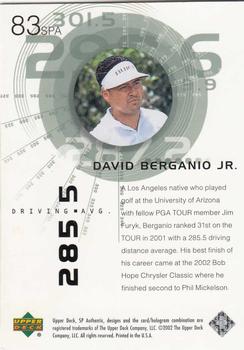 2002 SP Authentic #83SPA David Berganio Jr. Back
