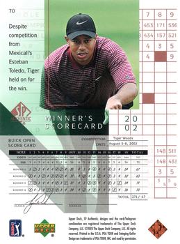 2003 SP Authentic #70 Tiger Woods Back
