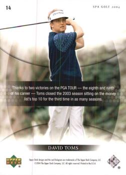 2004 SP Authentic #14 David Toms Back