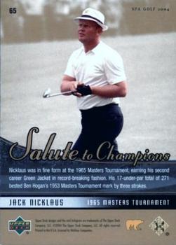 2004 SP Authentic #65 Jack Nicklaus Back