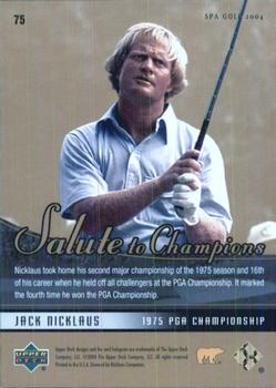 2004 SP Authentic #75 Jack Nicklaus Back
