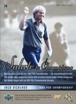 2004 SP Authentic #78 Jack Nicklaus Back