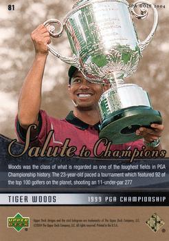 2004 SP Authentic #81 Tiger Woods Back