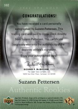 2004 SP Authentic #102 Suzann Pettersen Back