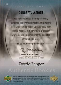 2004 SP Authentic #111 Dottie Pepper Back