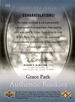 2004 SP Authentic #112 Grace Park Back