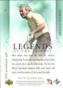 2005 SP Authentic #24 Arnold Palmer Back