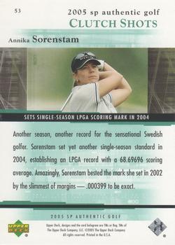 2005 SP Authentic #53 Annika Sorenstam Back