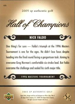 2005 SP Authentic #66 Nick Faldo Back