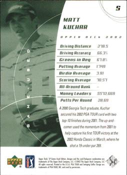 2002 SP Game Used #5 Matt Kuchar Back