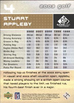 2003 SP Game Used #4 Stuart Appleby Back