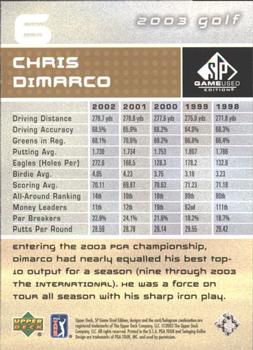 2003 SP Game Used #6 Chris DiMarco Back