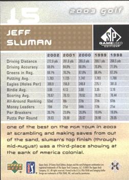 2003 SP Game Used #15 Jeff Sluman Back
