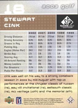 2003 SP Game Used #18 Stewart Cink Back