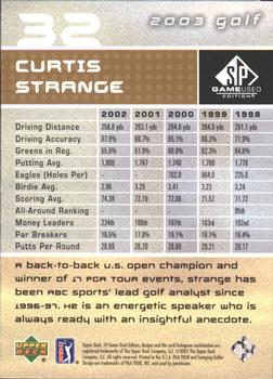2003 SP Game Used #32 Curtis Strange Back