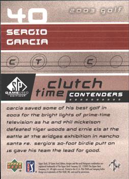 2003 SP Game Used #40 Sergio Garcia Back