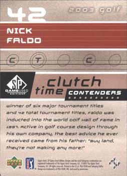 2003 SP Game Used #42 Nick Faldo Back