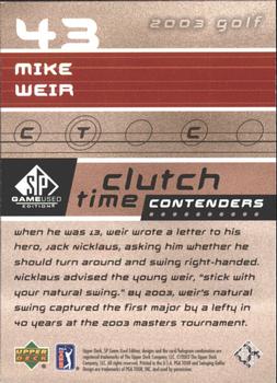 2003 SP Game Used #43 Mike Weir Back