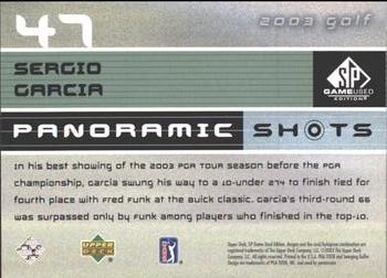 2003 SP Game Used #47 Sergio Garcia Back