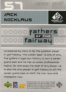 2003 SP Game Used #57 Jack Nicklaus Back