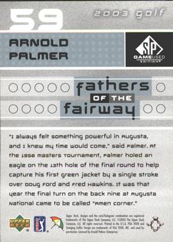 2003 SP Game Used #59 Arnold Palmer Back