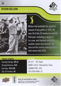 2012 SP Authentic #24 Byron Nelson Back
