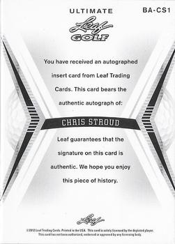 2012 Leaf Ultimate #BA-CS1 Chris Stroud Back