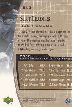 2001 Upper Deck - Stat Leaders #SL2 Tiger Woods Back