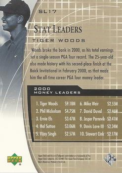 2001 Upper Deck - Stat Leaders #SL17 Tiger Woods Back
