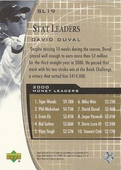 2001 Upper Deck - Stat Leaders #SL19 David Duval Back