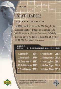2001 Upper Deck - Stat Leaders #SL5 Casey Martin Back