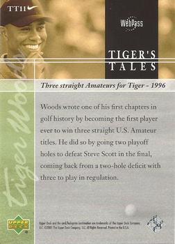 2001 Upper Deck - Tiger's Tales #TT11 Tiger Woods Back