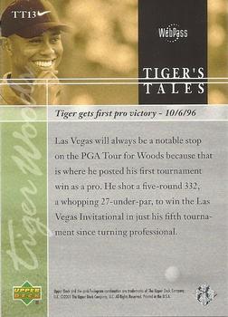 2001 Upper Deck - Tiger's Tales #TT13 Tiger Woods Back