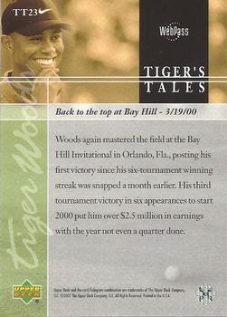 2001 Upper Deck - Tiger's Tales #TT23 Tiger Woods Back