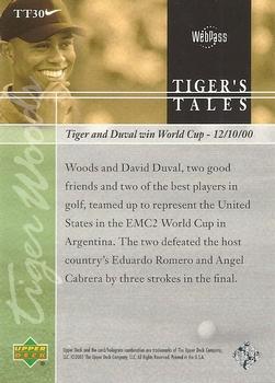 2001 Upper Deck - Tiger's Tales #TT30 Tiger Woods Back