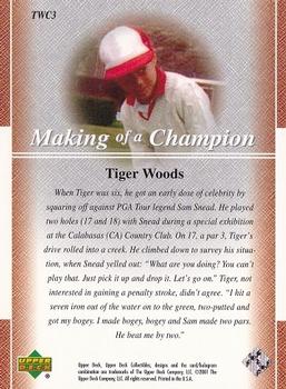 2001 Upper Deck Tiger Woods Collection #TWC3 Tiger Woods Back
