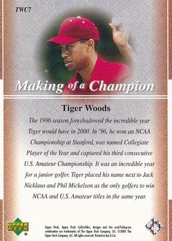 2001 Upper Deck Tiger Woods Collection #TWC7 Tiger Woods Back