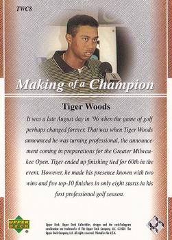 2001 Upper Deck Tiger Woods Collection #TWC8 Tiger Woods Back