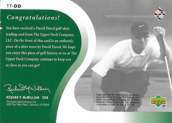 2001 Upper Deck - Tour Threads #TT-DD David Duval Back