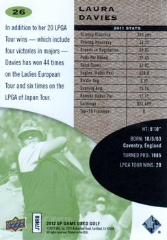 2012 SP Game Used #26 Laura Davies Back
