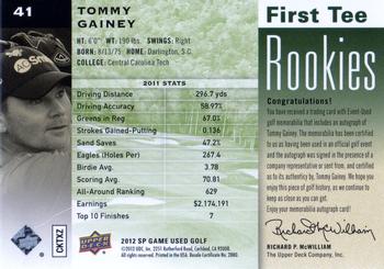2012 SP Game Used #41 Tommy Gainey Back