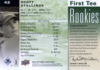 2012 SP Game Used #42 Scott Stallings Back