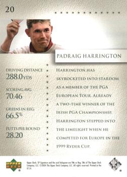 2004 SP Signature #20 Padraig Harrington Back