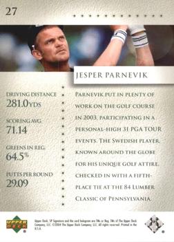2004 SP Signature #27 Jesper Parnevik Back