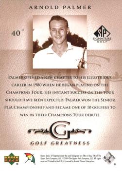 2004 SP Signature #40 Arnold Palmer Back