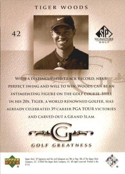 2004 SP Signature #42 Tiger Woods Back